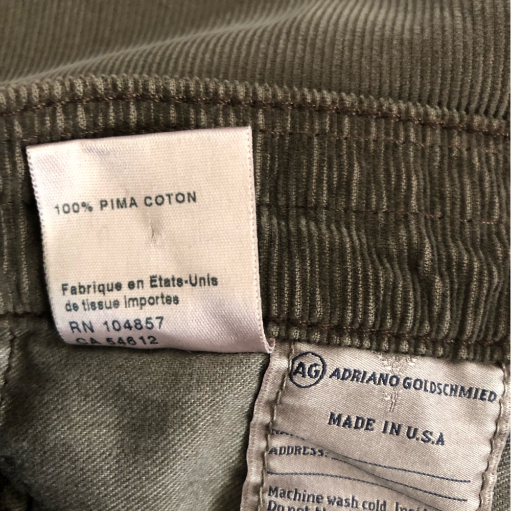 Unworn AG The Beau Slouchy Skinny straight cords pants corduroy brown 25 - Picture 12 of 14
